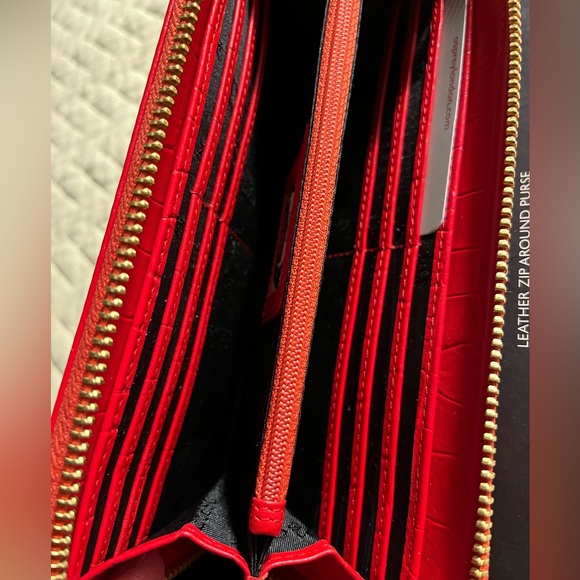 NWT Osprey Crock Red Leather Zip Around Wallet - Picture 13 of 13